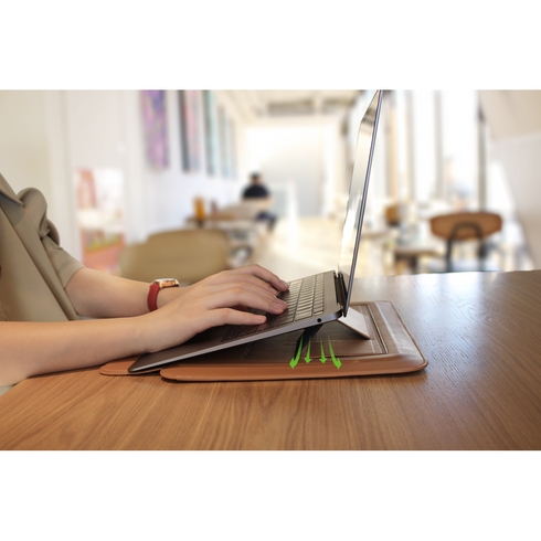 JCPal Ergo Multifunction Sleeve Stand for 13" MacBook / Laptop - Saddie Brown